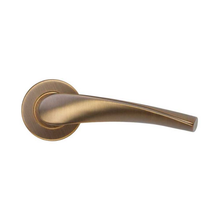 Picture of Twist Lever on Round Rose In Antique Brass - ZCS2140G3AB