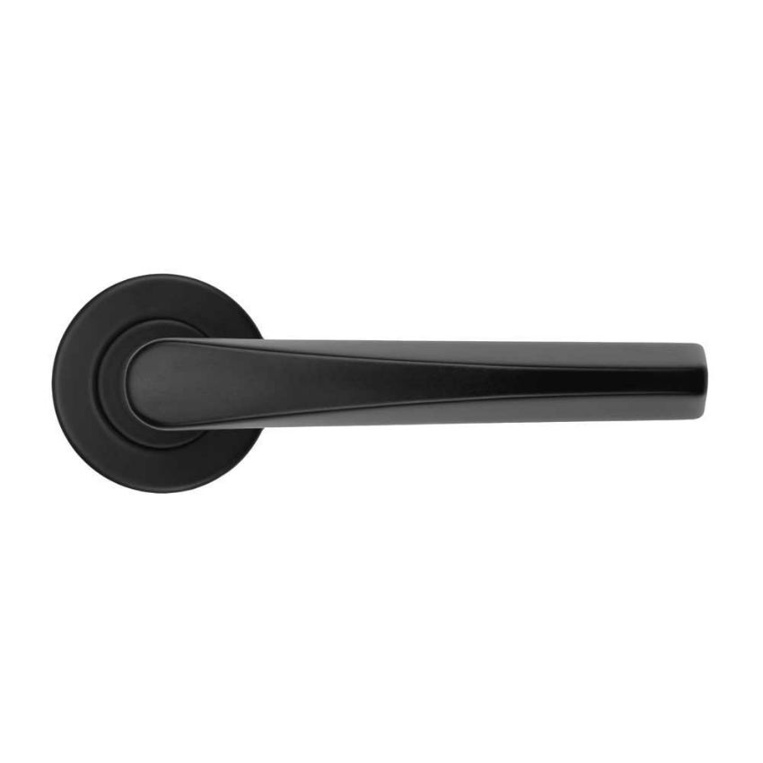 Picture of Designer Lever On Round Rose In Powder Coat Black- ZCS2170G3PCB