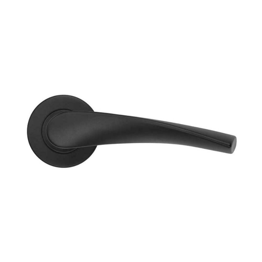 Picture of Twist Lever on Round Rose In Powder Coat Black- ZCS2140G3PCB