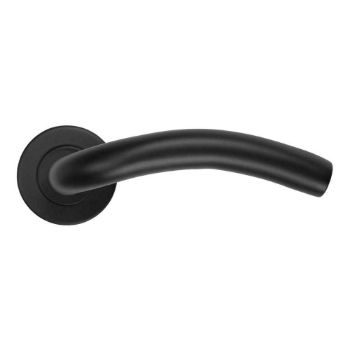 Picture of Arched Lever on Round Rose In Powder Coat Black- ZCS2040G3PCB