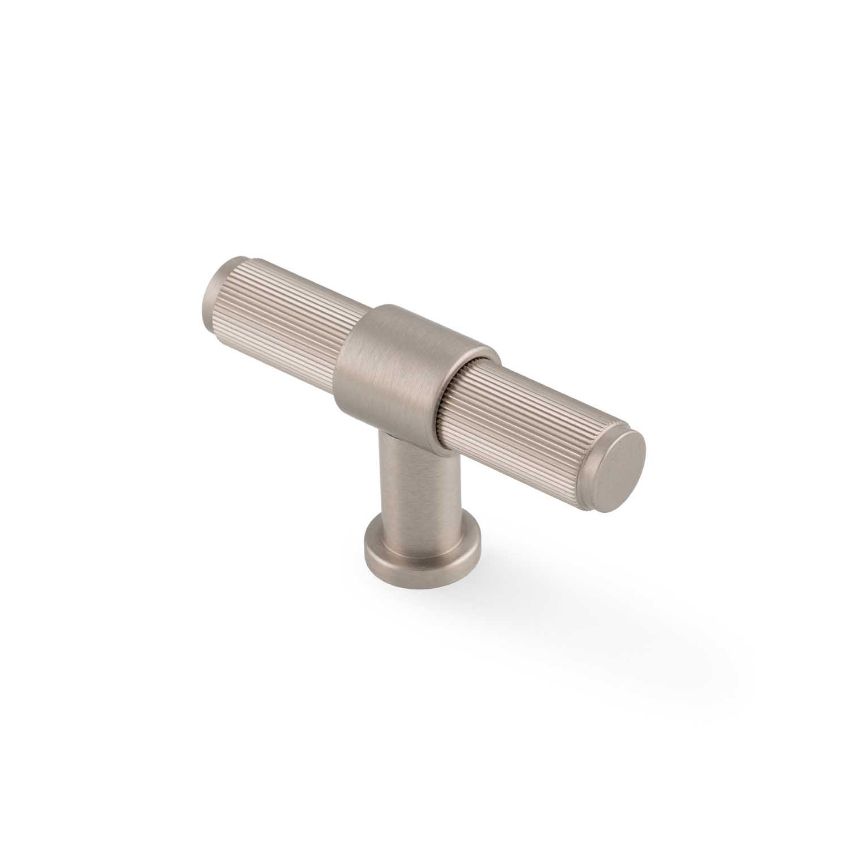 Picture of Kingston Reeded T-Bar Cupboard Knob In Satin Nickel PVD- AW838R-80-SNPVD