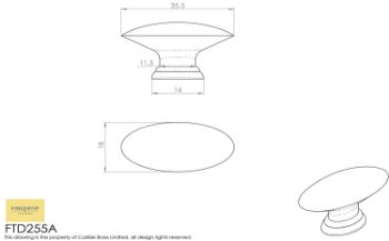 Picture of Oval Cupboard Knob - FTD255ASN