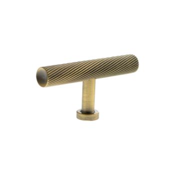 Picture of Millhouse Brass Paddington Spiral T-Bar Cabinet Knob Handle In Antique Brass- MHCS1675AB