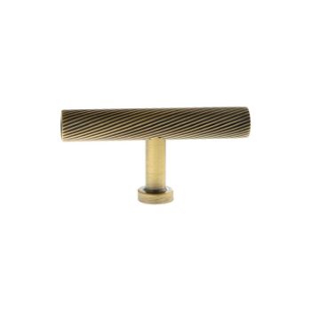 Picture of Millhouse Brass Paddington Spiral T-Bar Cabinet Knob Handle In Antique Brass- MHCS1675AB