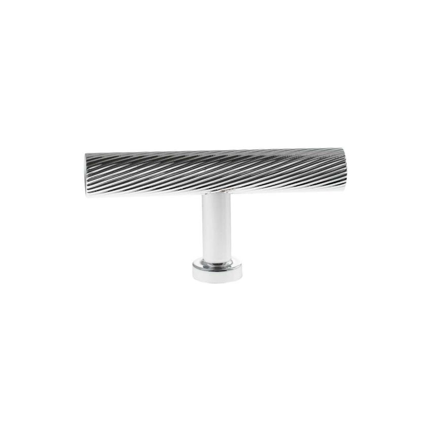 Picture of Millhouse Brass Paddington Spiral T-Bar Cabinet Knob Handle In Polished Chrome-  MHCS1675PC