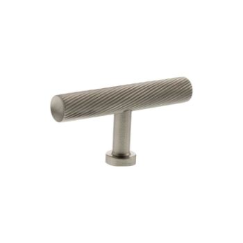 Picture of Millhouse Brass Paddington Spiral T-Bar Cabinet Knob Handle In Satin Nickel-  MHCS1675SN