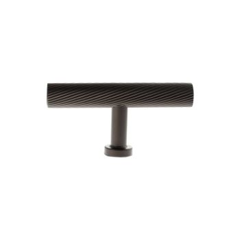 Picture of Millhouse Brass Paddington Spiral T-Bar Cabinet Knob Handle In Urban Dark Bronze-  MHCS1675UDB