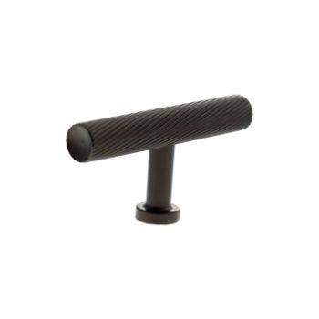 Picture of Millhouse Brass Paddington Spiral T-Bar Cabinet Knob Handle In Urban Dark Bronze-  MHCS1675UDB
