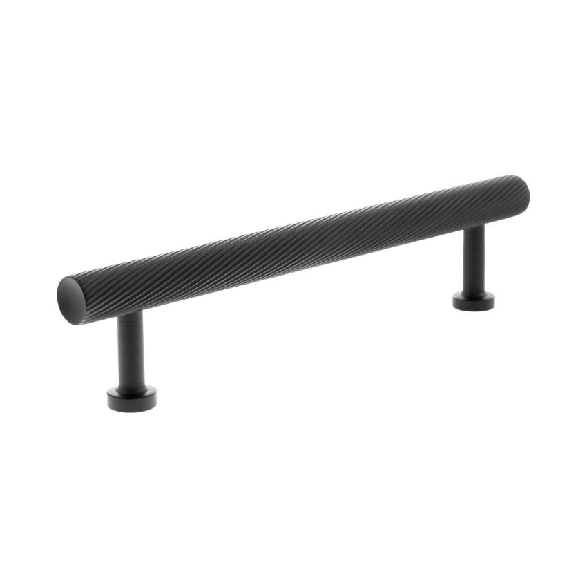 Picture of Paddington Spiral T-Bar Cabinet Pull Handle In Matt Black- MHCS17128MB
