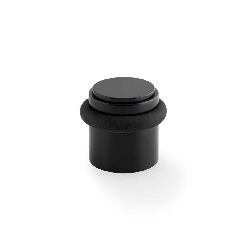Picture of Brunel Plain Floor Mounted Doorstop In Black- AW639PBL