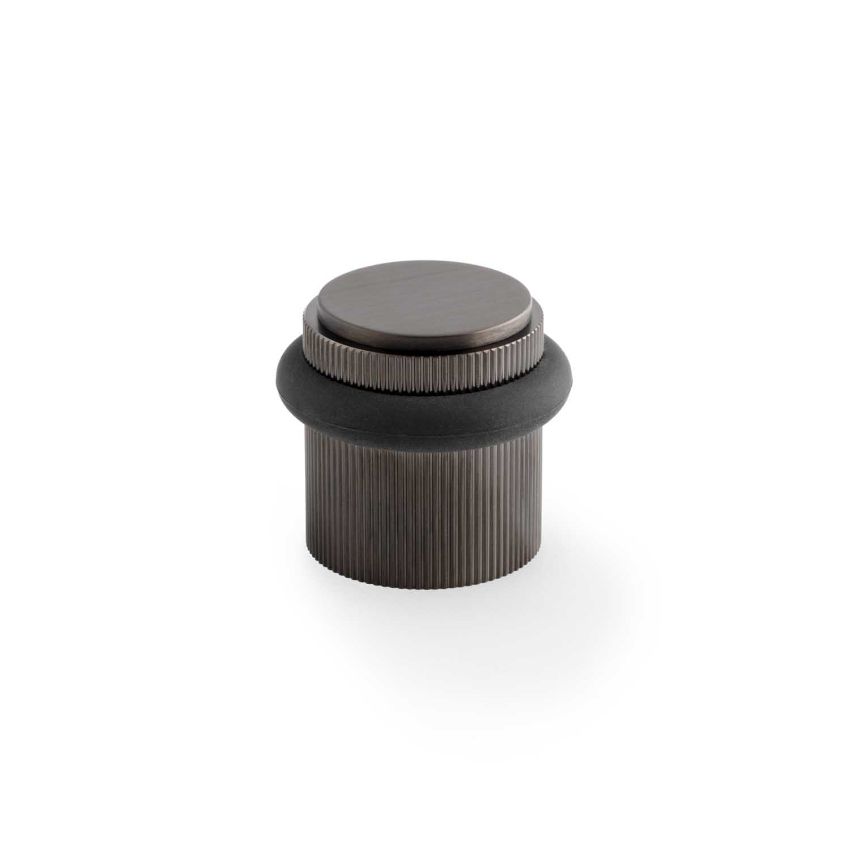 Picture of Brunel Reeded Floor Mounted Doorstop In Dark Bronze PVD- AW639RDBZPVD