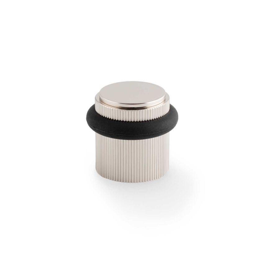 Picture of Brunel Reeded Floor Mounted Doorstop In Polished Nickel- AW639RPN