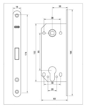 Picture of AGB Polaris 35mm Backset Magnetic Euro Cylinder Lock or Latch - AGB2XT25EMB