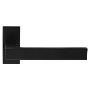 Picture of Rectangular lever on a rectangular rose in powder coated black - DHSORMB