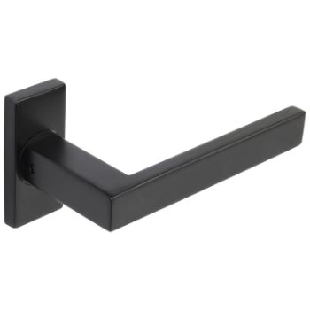 Picture of Rectangular lever on a rectangular rose in powder coated black - DHSORMB