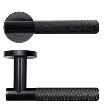 Picture of Rosso Tecnica Orta PVD Black Door Handles - RT060PVDBL