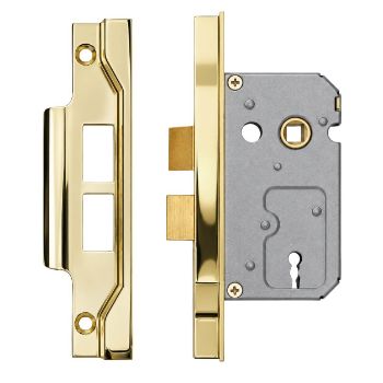 Picture of Easi-T 64mm Rebated Sashlock for Residential Double Doors - LSE5225SN-REB-AC