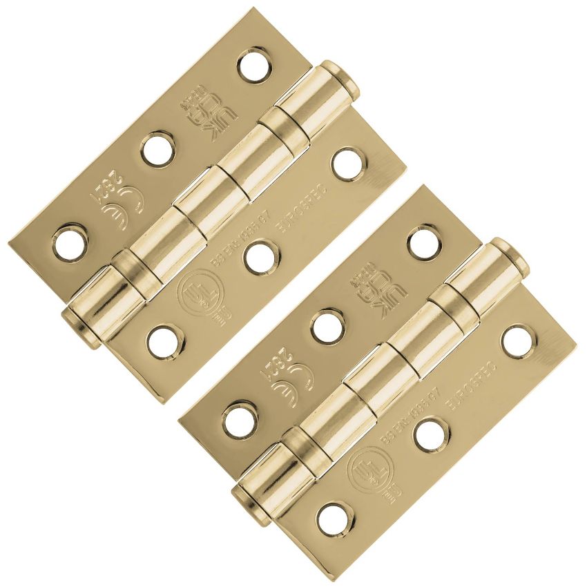 Picture of 3" (76mm)  Brass Plated Ball Bearing Hinges - HIN1322/7EB