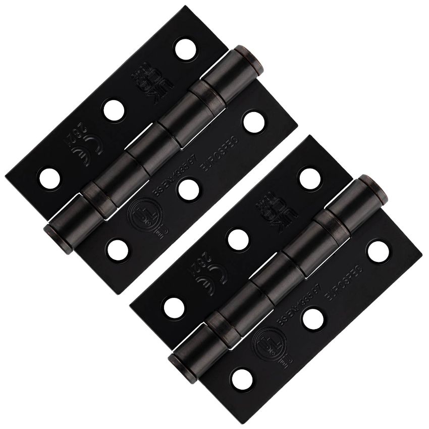 Picture of 3" (76mm) Black Ball Bearing Hinges - HIN1322/7MB