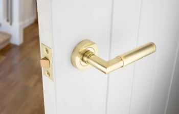 Picture of Belas Latch Door Handle Pack in Brushed Gold - BDLPSG