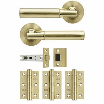 Picture of Belas Latch Door Handle Pack in Brushed Gold - BDLPSG