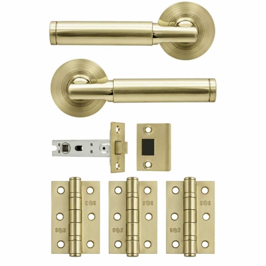 Picture of Belas Latch Door Handle Pack in Brushed Gold - BDLPSG